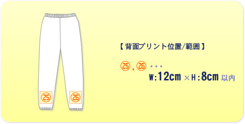 背面プリントの位置/サイズ